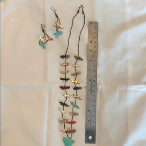 Thunderbird Fetish Necklace & Earrings